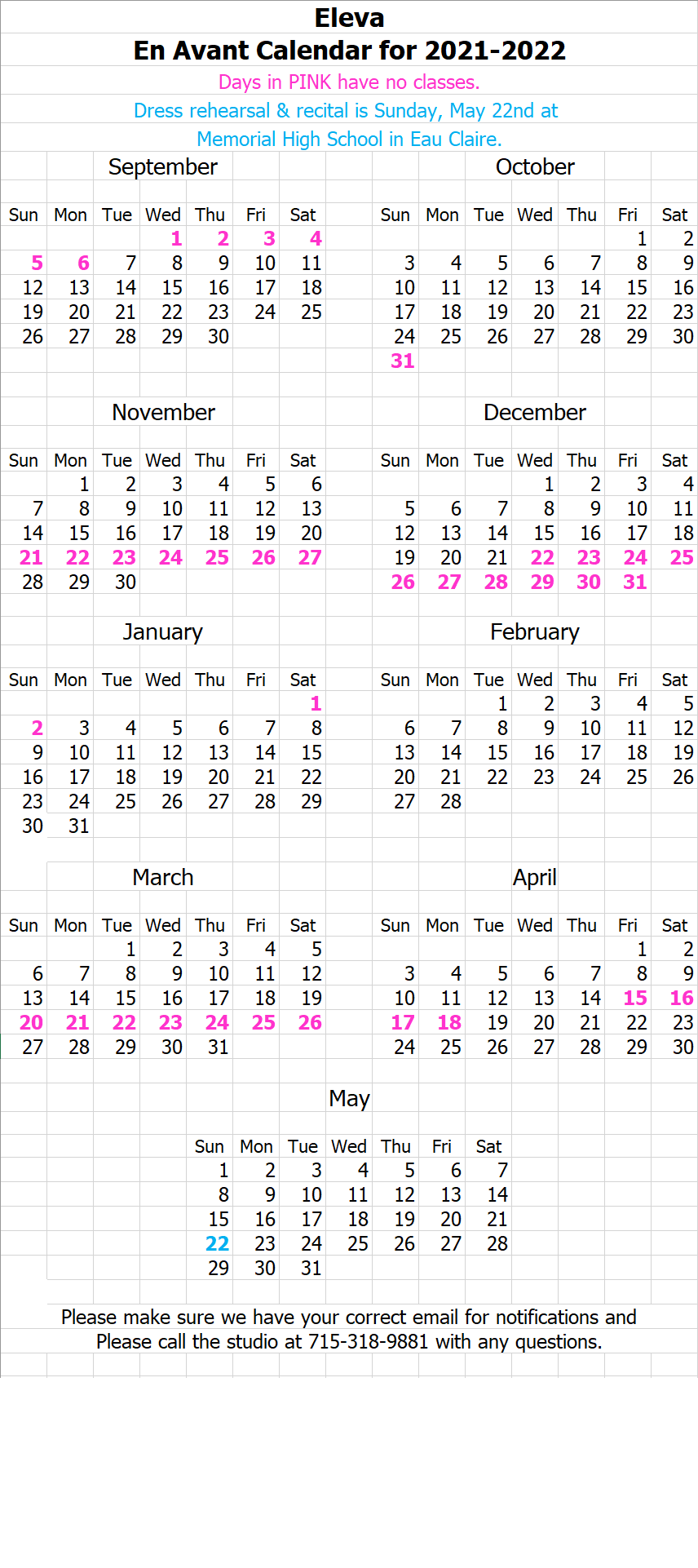 En Avant School of Dance Growing strong in the Eau Claire area for